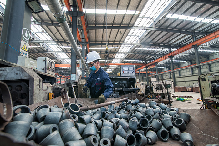 安徽网架配件-锥头加工车间